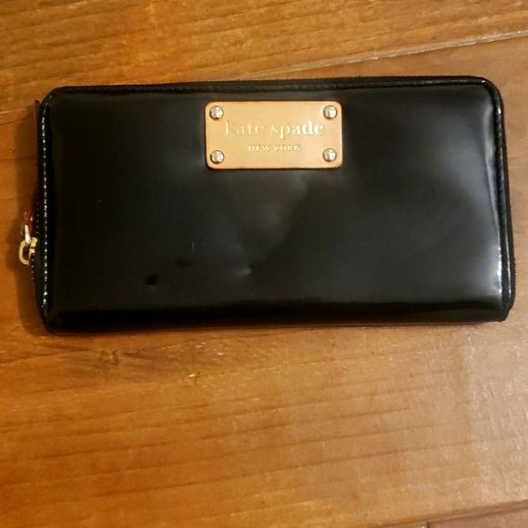Kate Spade Black Faux Leather Wallet/Clutch